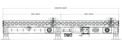 Heavy Duty Chain Driven Zero Pressure Accumulator Roach Model Sza251cda Smart Zone® Side View Schematic