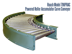 Curved Power Roller Accumulation Conveyor with Motorized Rollers