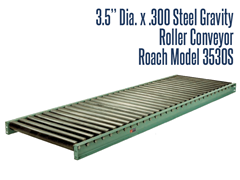 Picture for 3-1/2” Dia. X .300 Steel Gravity Roller Conveyor, Roach Model 3530S