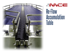 Re-Flow Accumulation Table Stainless Steel allows for uniformed single file product orientation.