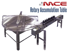 Stainless Steel rotary accumulation tables are used to accumulate, orientate and sort products. Turntables are ideal for use in packaging, processing, and assembly in food processing and manufacturing applications.