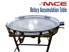 Stainless steel rotary accumulation table by Modular Conveyor Express