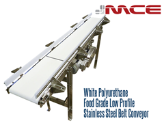 Stainless Steel Flat Belt Conveyors are ideal for conveying product to fillers, cappers, labelers, and robots where accurate product spacing, orientation, accumulation and stability is required.