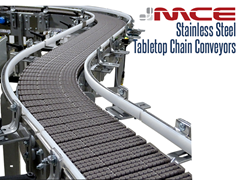 LBP Chain on a Stainless Steel Table top Conveyor