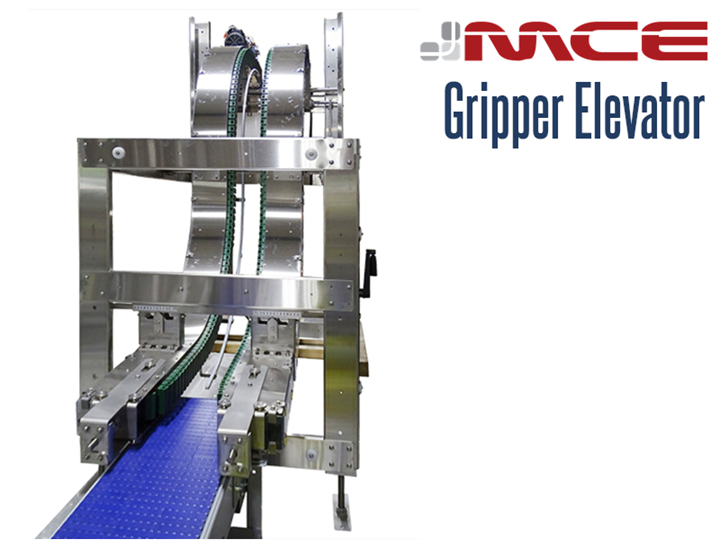 A Vertical Lift Gripper Conveyor or gripper elevator conveyor is a compact solution to move products from one elevation to another using minimal floor space. 