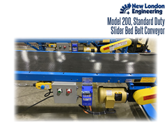 The Model 200 Standard Duty, Roller Bed Belt Conveyor provides low maintenance operation for shorter and light duty production and packaging operations.