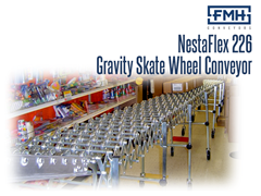 NestaFlex 226™ Gravity Skate Wheel Conveyor in use at a grocery store