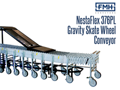 The NestaFlex® 376 PL Gravity Skate Wheel Conveyor is ideal for loading and unloading trucks and trailers. It can bend or flex to configure to areas that a straight, fixed conveyor may be unsuitable for use. This conveyor is often used in areas requiring temporary conveyance such as shipping and receiving.