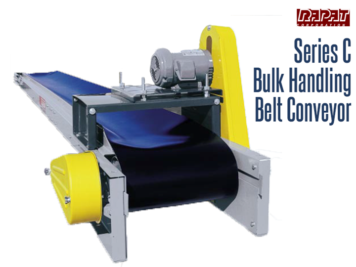 Rapat Bulk Handling Series C Conveyor conveys all materials gently, eliminating loss due to cracking, grinding and crushing. Typical materials conveyed on this conveyor include grain, corn, seed, beans, fertilizer, recyclables, wood chips, sand and nearly any bulk material