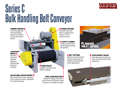 The Rapat Series C Bulk Handling Conveyor has an open bed design which reduces friction and prevents dust buildup.