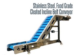 Stainless steel, Food Grade, Cleated Incline Belt Conveyor