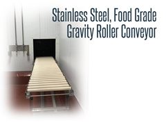 Stainless Steel, Food Grade Gravity Roller Conveyor