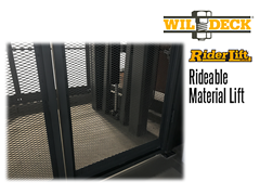 Riderlift™ RML Rideable Material Lift, Easy in and out of hand trucks and loading equipment with the ramped threshhold
