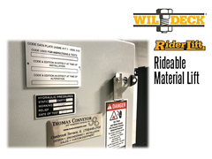 Riderlift™ RML Rideable Material Lift, View of Key Locked Floor Level Station