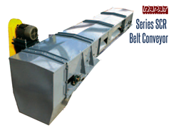 The shape of the Rapat SCR frame forms the belt into a trough, and the bulk product rides smoothly on top of the belt. 