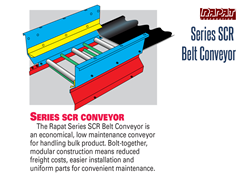 The Series SCR conveyor has modular components, eliminating the need for custom conveyors