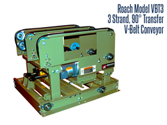 3-Strand 90 Degree Transfer V-Belt Conveyor for Fragile Products and Clean Packaging