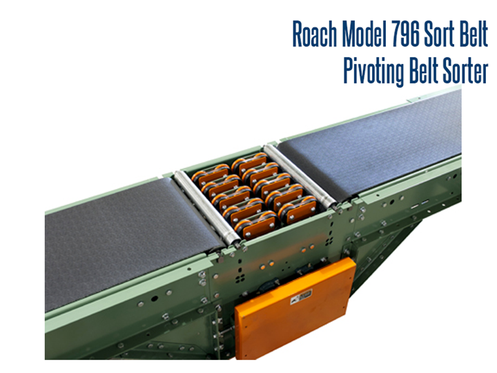 The Model 796 Sort Belt is a pivoting belt diverter that allows for a high level of package sortation. 