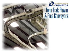 Twin-Trak Conveyors combine power and free capability with a side-by-side track configuration.