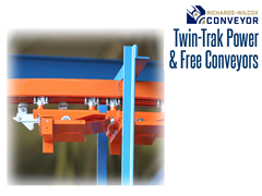 Because of its side-by side configuration, Twin-Trak™ can be installed in facilities where insufficient headroom prohibits other power and free equipment.