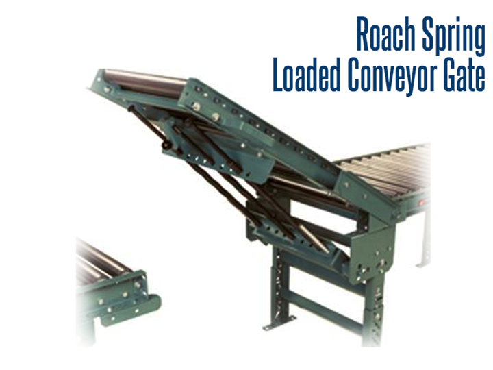 Roach Conveyor's Spring Loaded Conveyor Gates provide openings and walkways for fork truck traffic, personnel, carts, or operators.