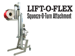 LIFT-O-FLEX™ Series 12120 Ergonomic Lifter with Squeeze-O-Turn™ Attachment assists in providing load handling for lifting and rotating rolls, barrels, drums, buckets and boxes.