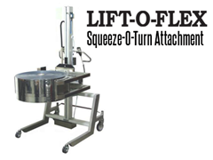 Squeeze-O-Turn™'s squeeze arms can be mechanically adjusted to fit larger or smaller loads.