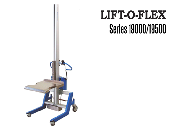 The LIFT-O-FLEX™ Series 19000/19500 is an adjustable ergonomic lifter with a 350-lbs. (Series 19000) or 500-lbs. (Series 19500) lift capacity