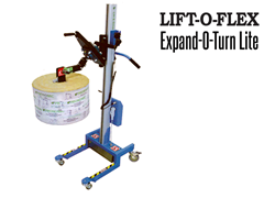 The LIFT-O-FLEX Expand-O-Turn Lite's Lifting motion is achieved with the handheld pendant remote control attached to the lifter.