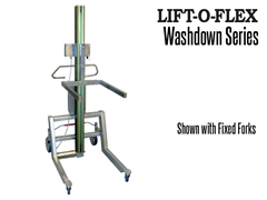 The LIFT-O-FLEX™ wash down series can lift and turn, move, pour, position and load your coil, spool, drum, barrel, bags, box or tote.