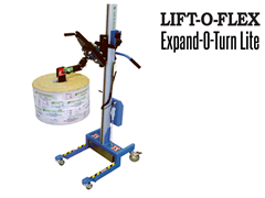 RonI’s Lift-N-Go­™ Lite with Expand-O-Turn™ tooling is designed as a perfect ergonomic solution for handling smaller rolls and reels.  