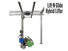 The Lift-N-Glide™ lift is suspended from a bridge crane system. 