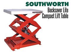 Backsaver Lite Compact Lift Tables features a double scissor mechanism to provide a full 36" of lifting height in a very small 12" x 24" footprint