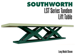 LST Series Tandem Lift Tables are used in applications where the required platform size exceeds a standard lift's maximum platform specifications or increased edge, side and maximum load capacities are required.