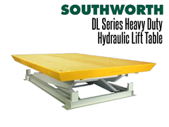 DL Series Heavy-Duty Hydraulic  Lift Tables shown in lowered position