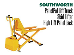 The PalletPal Lift Truck and Palletizer is the ideal solution when using open bottom pallets or skids.