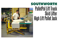 A PalletPal Lift Truck is utilized  to feed sheets into a printing press