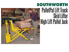 A PalletPal Lift Truck is being used as an adjustable height machine feeder