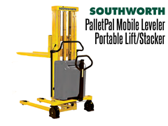 The PalletPal Mobile Leveler provides adjustable height and portability into a single machine.