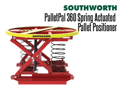 The PalletPal 360 fully automatic spring actuated pallet positioner is an automatic, self-leveling pallet leveler that makes loading and unloading pallets easier, safer and faster.