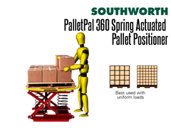 The PalletPal 360 has a turntable top which allows for easy loading and unloading.  No power or air supply is required.