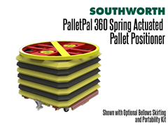 The PalletPal 360 shown with optional bellows skirting and portability kit