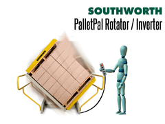 PalletPal Pallet Rotators and Skid Turners that are used for transferring skid loads from one skid to another or from a skid to slip sheet.