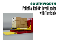 The PalletPal Roll-On Level Loader with Turntable has Operator Controller Height Adjustability