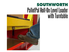 PalletPal Roll-On Level Loader with Turntable Features Photo Sensors Stop Downward Travel When the Beam is Broken