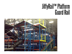 The easy to install JiffyRail™ guard rail system guards open, exposed areas on mezzanine platforms and other elevated surfaces. 