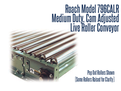 Roach Model 796CALR Medium Duty Cam Adjusted Live Roller Pop Out Roller Close Up