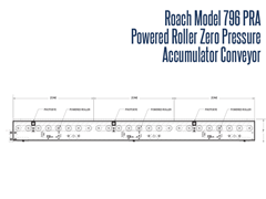 Power Roller Accumulator Conveyor Roach Model 796 PRA Side View Schematic