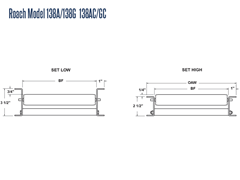 1/3-8” Dia. X 18 GA. Gravity Roller Conveyor Roach Model 138A-138G Schematic