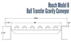 Roach Model B Ball Transfer Units Side View Schematic